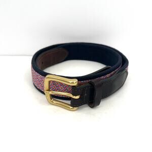 Vineyard Vines men’s multicolored leather belt solid Brass buckle